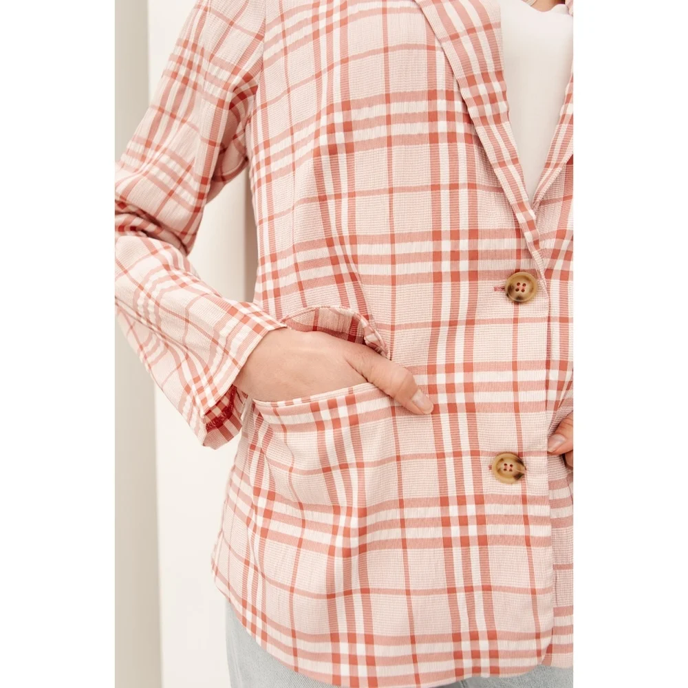 DRESSED IN PLAID BLAZER IN PINK - Picture 2 of 10